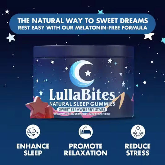 LullaBites Natural Sleep Gummies — Sweet Strawberry Stars